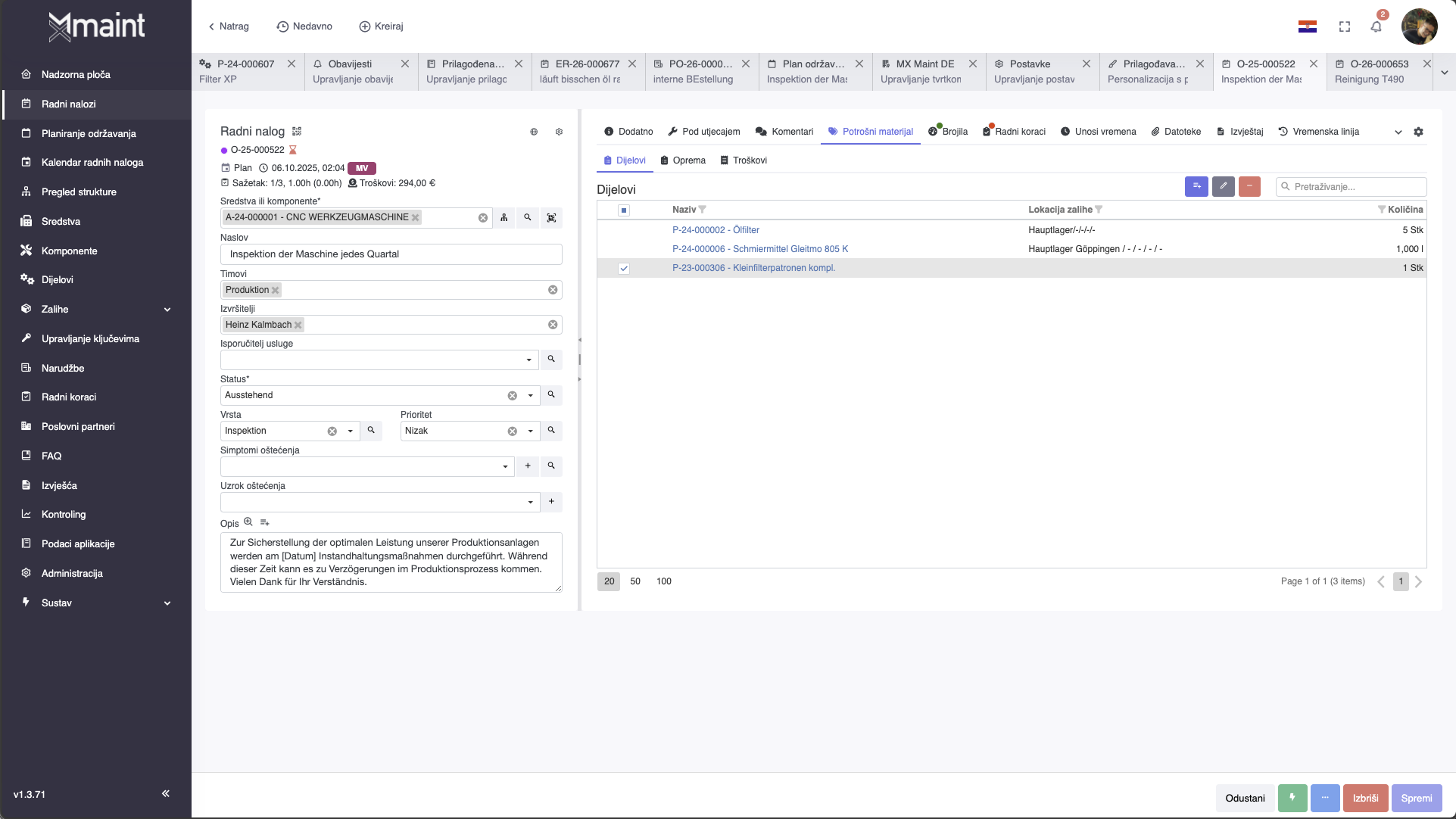 Povezano s radnim nalozima