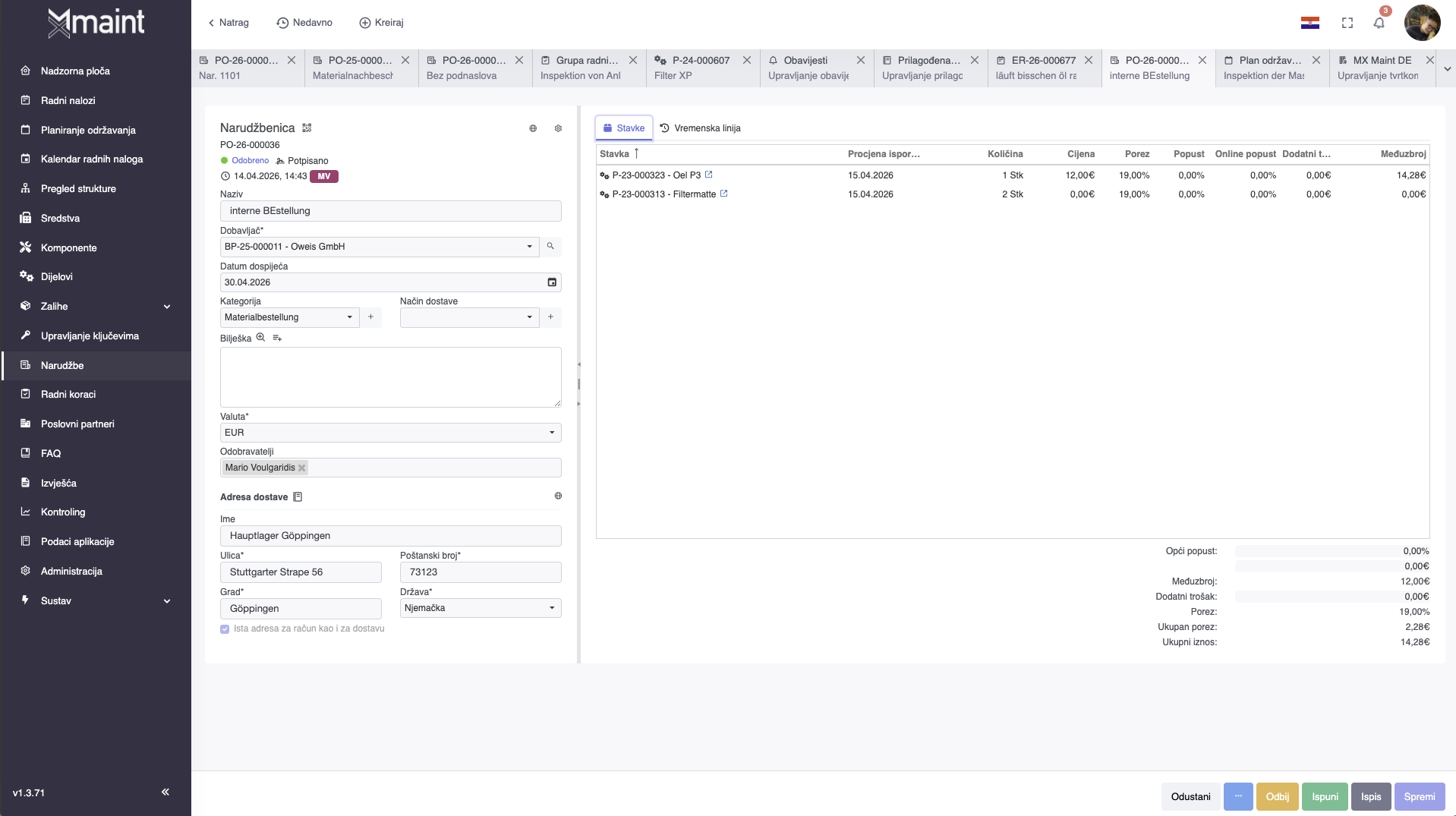 Odobravanja i narudžbenice