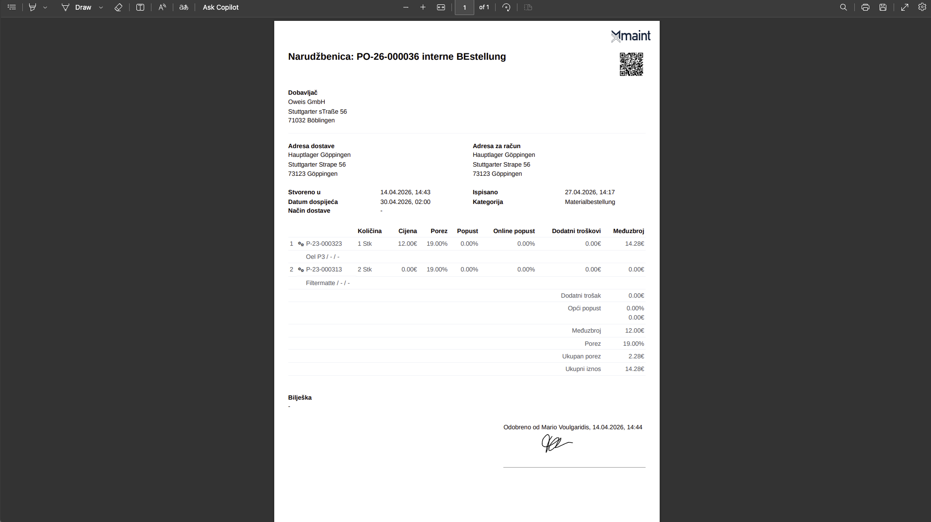 Kontrola troškova i dobave