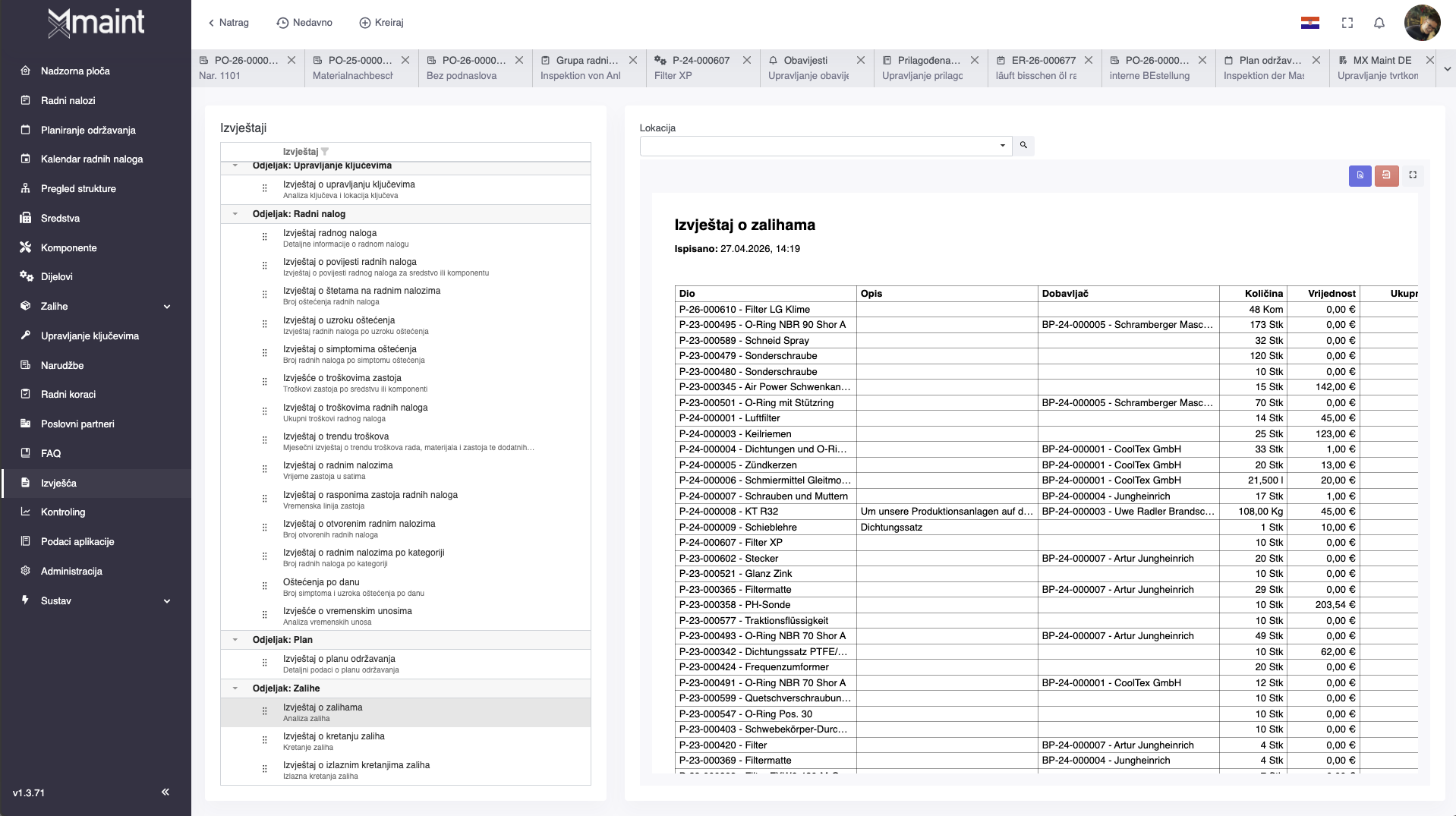 Nabavni zahtjevi iz operacije